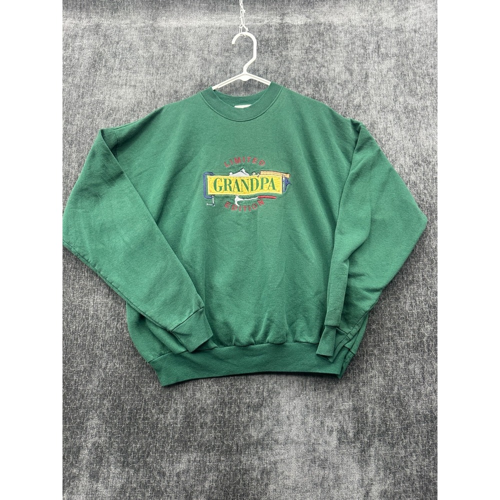 M &‎ C Sport Sweatshirt Mens XL Green Cotton Embroidered Grandpa Limited Edition